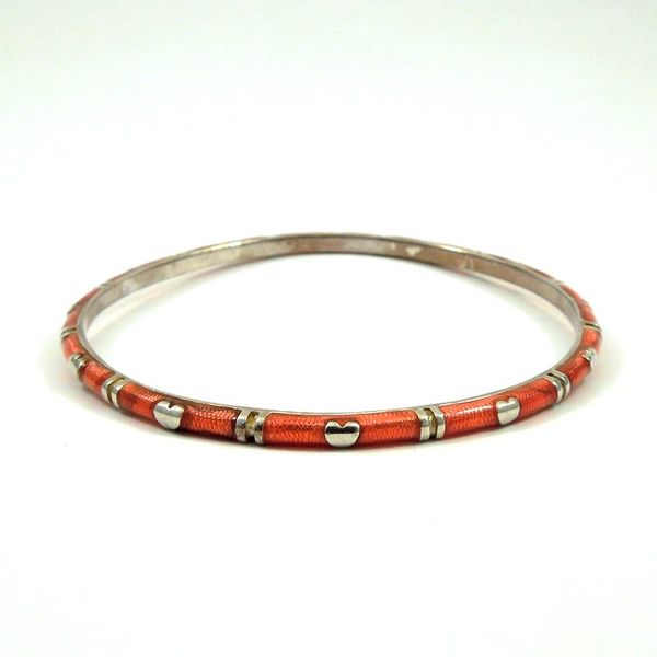 Coral Enamel Bangle Bracelet Joint Venture Jewelry Cary, NC