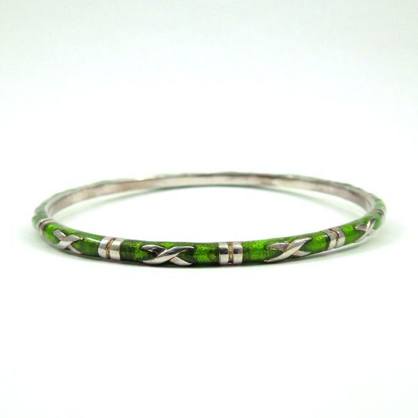 Green Enamel Bangle Bracelet Joint Venture Jewelry Cary, NC