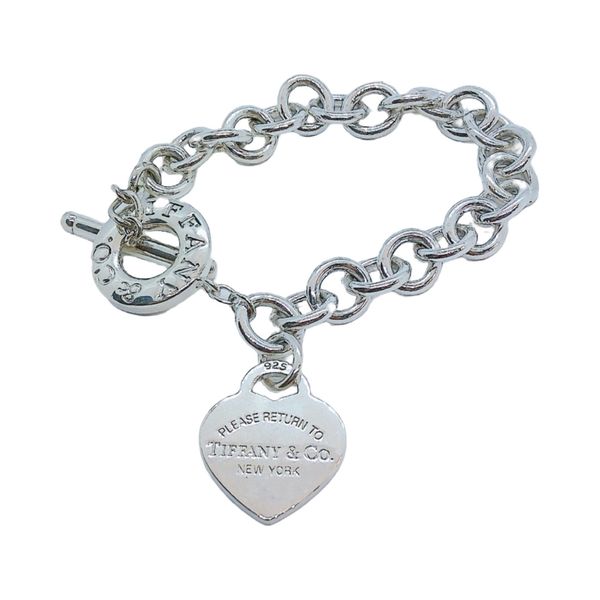Tiffany & Co. Sterling Silver Return to Tiffany Heart Tag Toggle Bracelet Joint Venture Jewelry Cary, NC