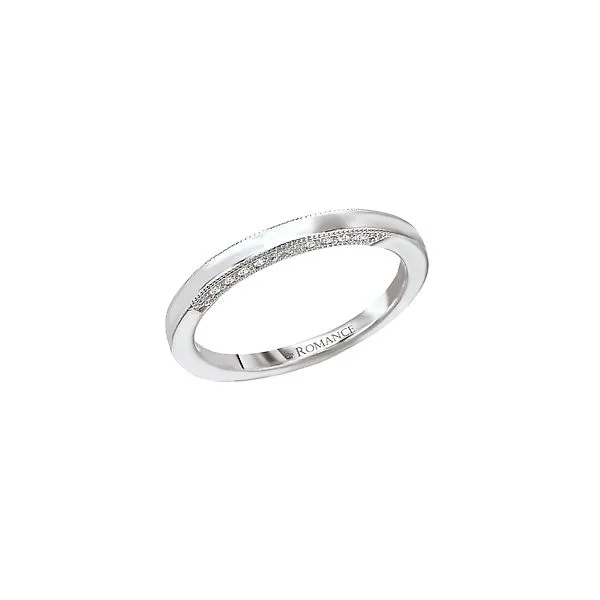 White Gold Milgrain Diamond Band with Milgrain Bead Detail on Sides, 0.10 Carats Total Weight J. Schrecker Jewelry Hopkinsville, KY