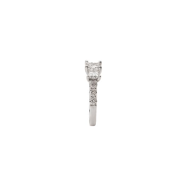 14 Karat White Gold Three Stone-Style Ring with Accent Diamonds Image 2 J. Schrecker Jewelry Hopkinsville, KY