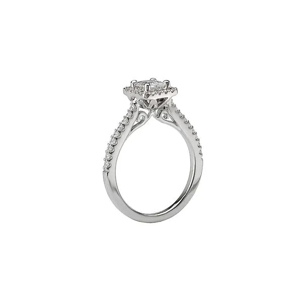 White Gold Diamond Engagement Ring with a Princess Cut Center Diamond and a Halo Image 2 J. Schrecker Jewelry Hopkinsville, KY