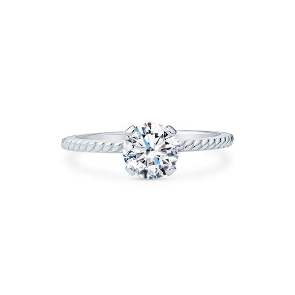 Jabel 18 Karat White Gold Polished Twist Solitaire Engagement Ring J. Schrecker Jewelry Hopkinsville, KY