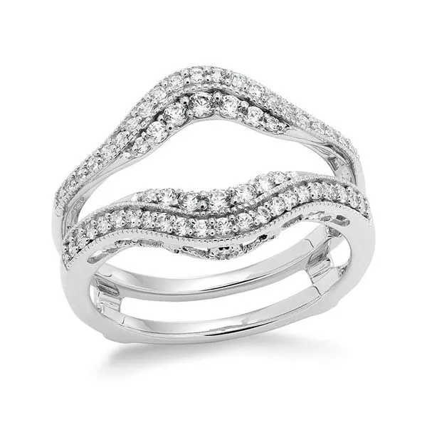White Gold Bridal Insert Ring with Round Diamonds, Filigree and Milgrain Detail J. Schrecker Jewelry Hopkinsville, KY