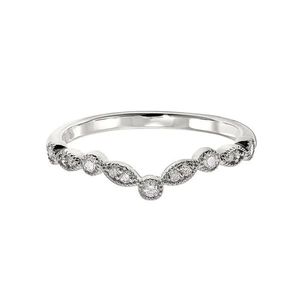White Gold Chevron Diamond Band with Milgrain Detail J. Schrecker Jewelry Hopkinsville, KY