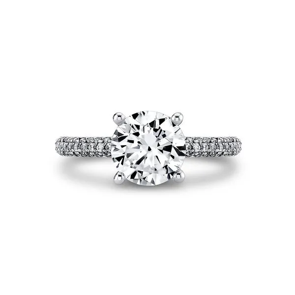 Sylvie Iconelle Winona Micropave White and Yellow Gold Engagement Ring for 2 Carat Round Diamond J. Schrecker Jewelry Hopkinsville, KY