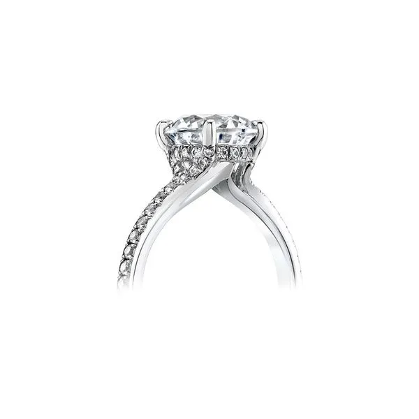 Sylvie Iconelle Reign Hidden Halo Engagement Ring in 14 Karat White Gold for 1.50 Carat Round Center Diamond Image 3 J. Schrecker Jewelry Hopkinsville, KY
