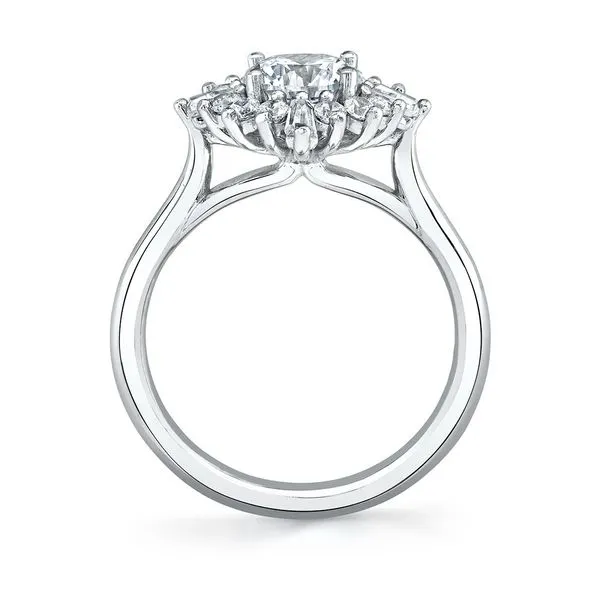Sylvie Ariah White Gold Engagement Ring with Floral Inspired Halo for 1 Carat Round Diamond Image 2 J. Schrecker Jewelry Hopkinsville, KY