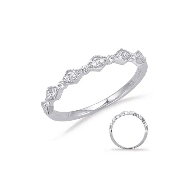 White Gold Fancy Stackable Diamond Band J. Schrecker Jewelry Hopkinsville, KY