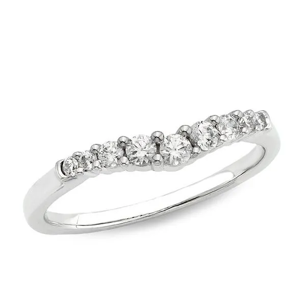 White Gold Contoured Round Diamond Band J. Schrecker Jewelry Hopkinsville, KY