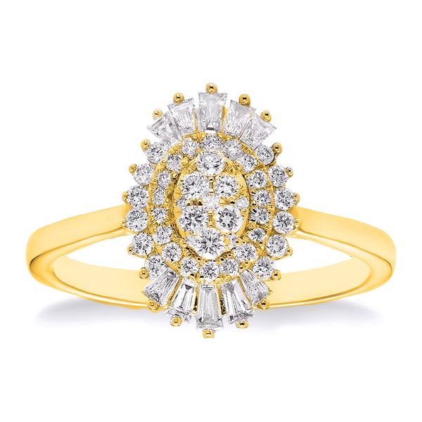 Yellow Gold Diamond Cluster Ring J. Schrecker Jewelry Hopkinsville, KY