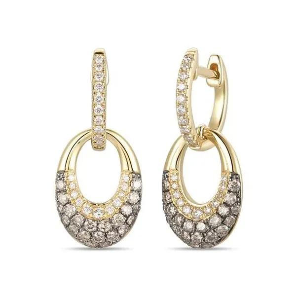 LeVian Honey Gold Oval-Shaped Pavé Diamond Earrings with Chocolate & Vanilla Diamonds J. Schrecker Jewelry Hopkinsville, KY