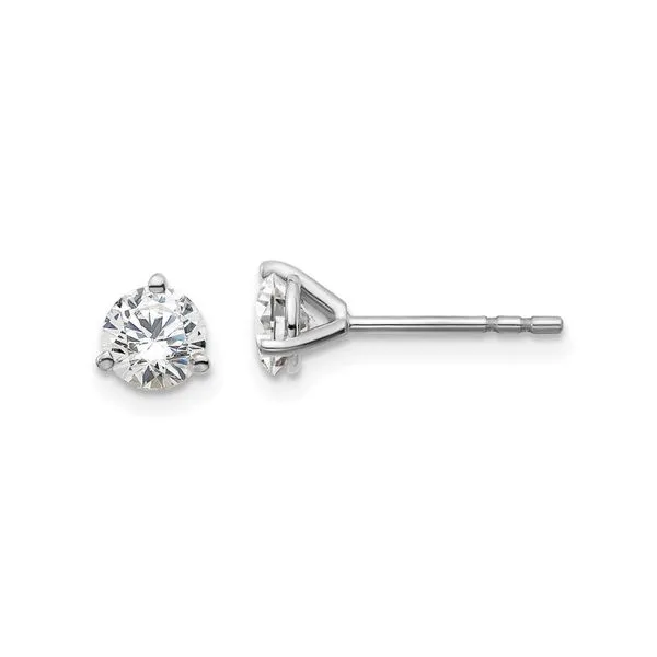 0.81 Carat White Gold Round Lab Grown Diamond Stud Earrings in a Three-Prong Martini-Style J. Schrecker Jewelry Hopkinsville, KY