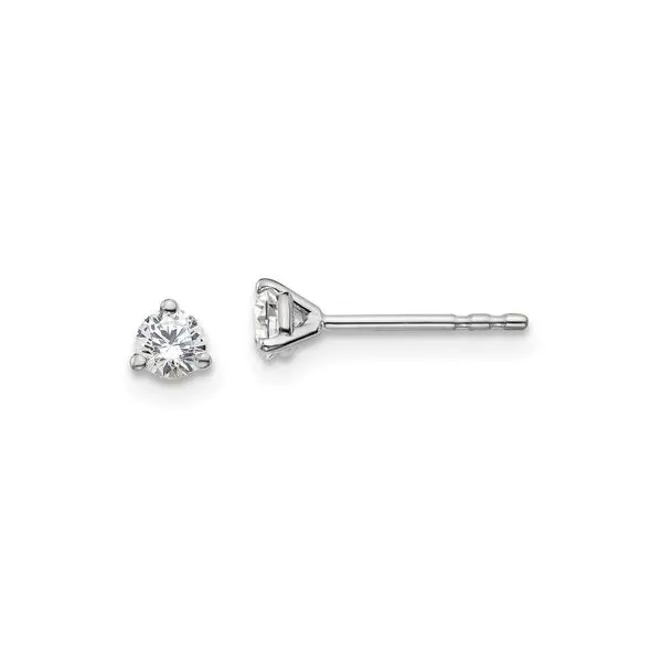 White Gold 0.25 Carat Round Lab Grown Diamond Stud Earrings in a Three Prong Martini Style J. Schrecker Jewelry Hopkinsville, KY