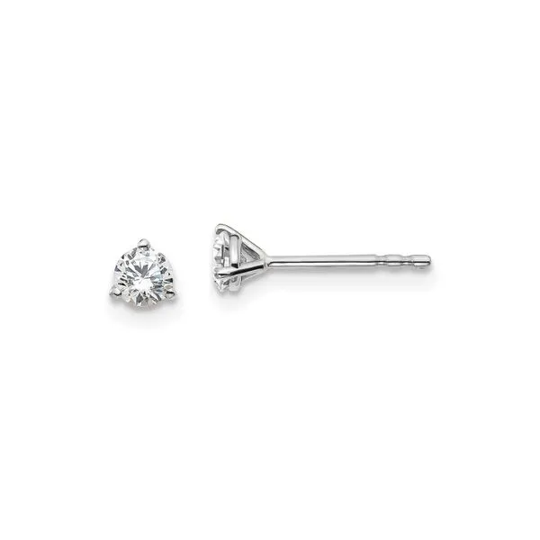 White Gold 0.33 Carat Round Lab Grown Diamond Stud Earrings in a Three Prong Martini Style J. Schrecker Jewelry Hopkinsville, KY