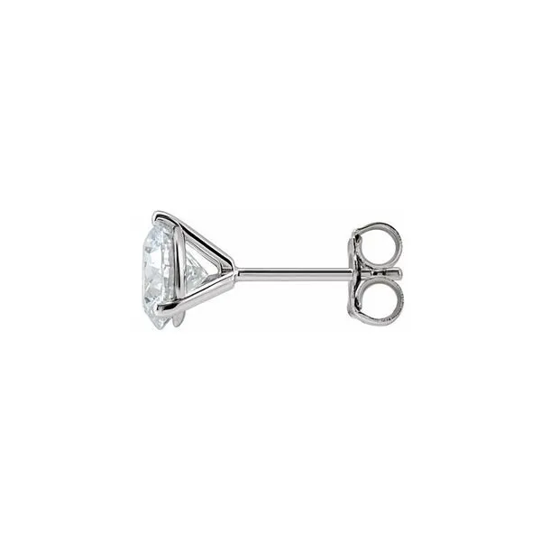 1 1/2 Carat Three Prong Martini Round Brilliant Lab Grown Diamond Earrings In 14K White Gold Image 2 J. Schrecker Jewelry Hopkinsville, KY