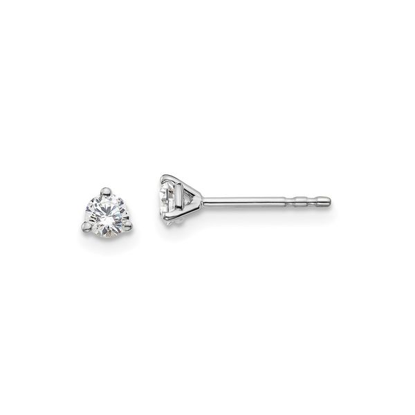 White Gold 0.25 Carat Round Lab Grown Diamond Stud Earrings in a Three Prong Martini Style J. Schrecker Jewelry Hopkinsville, KY
