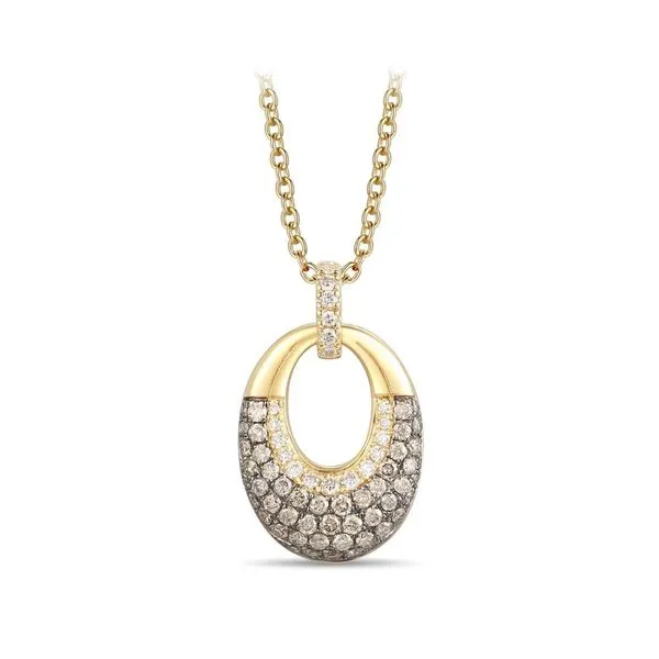 LeVian Honey Gold Oval-Shaped Pavé Diamond Pendant with Chocolate & Vanilla Diamonds J. Schrecker Jewelry Hopkinsville, KY