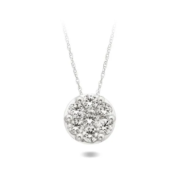 White Gold Round 1 Carat Diamond Cluster with Hidden Bail J. Schrecker Jewelry Hopkinsville, KY