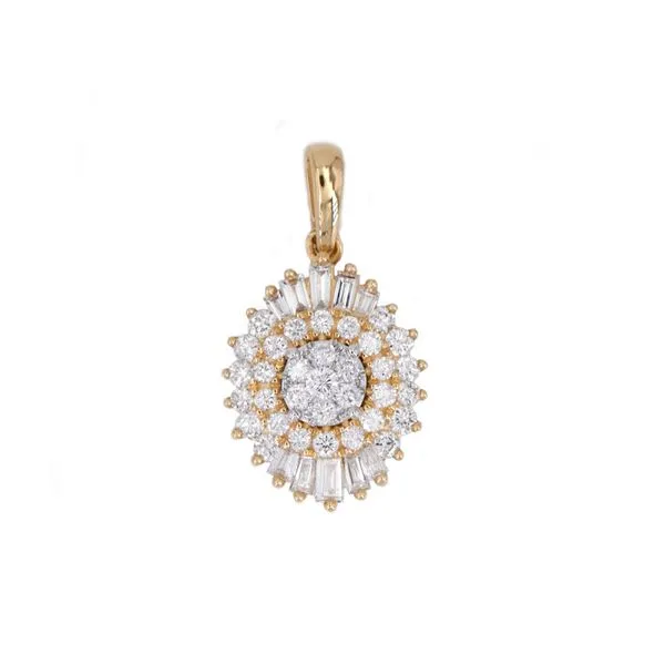 Yellow Gold Diamond Oval Cluster Pendant J. Schrecker Jewelry Hopkinsville, KY