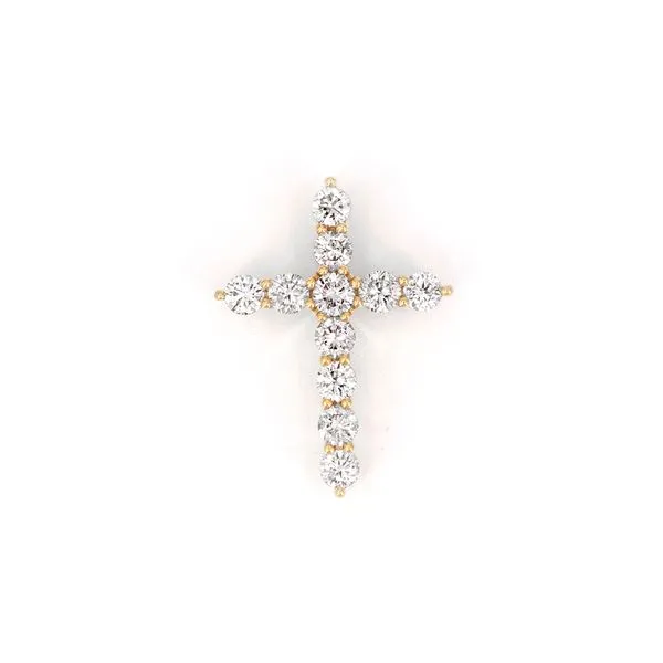 Yellow Gold Round Diamond Cross Pendant J. Schrecker Jewelry Hopkinsville, KY