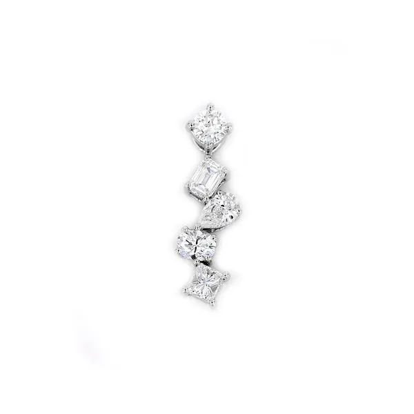 White Gold Cluster Bar Pendant with Various Diamond Cuts J. Schrecker Jewelry Hopkinsville, KY