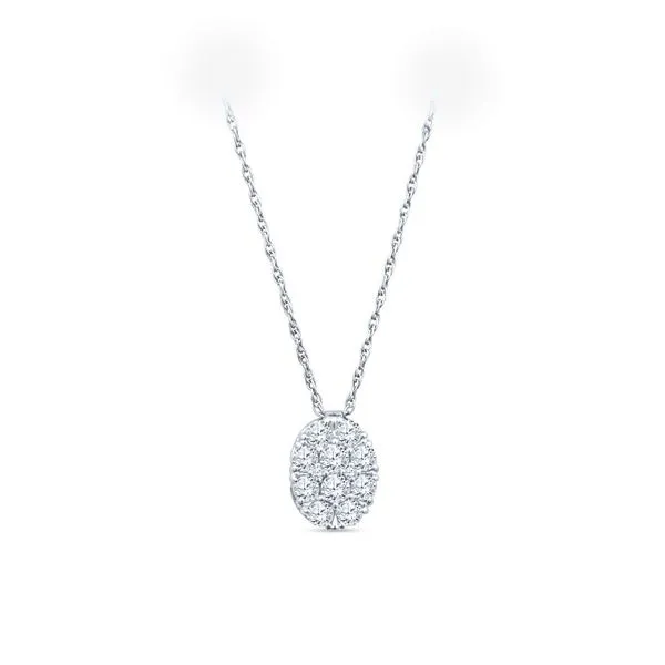 Jabel 1.30 Carat Diamond Cluster Oval Pendant with Chain J. Schrecker Jewelry Hopkinsville, KY