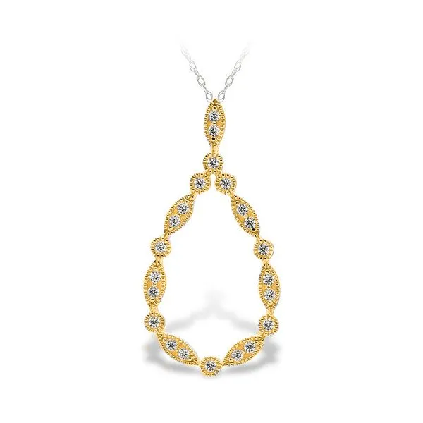 Yellow Gold Pear Shaped Pendant with Diamonds J. Schrecker Jewelry Hopkinsville, KY