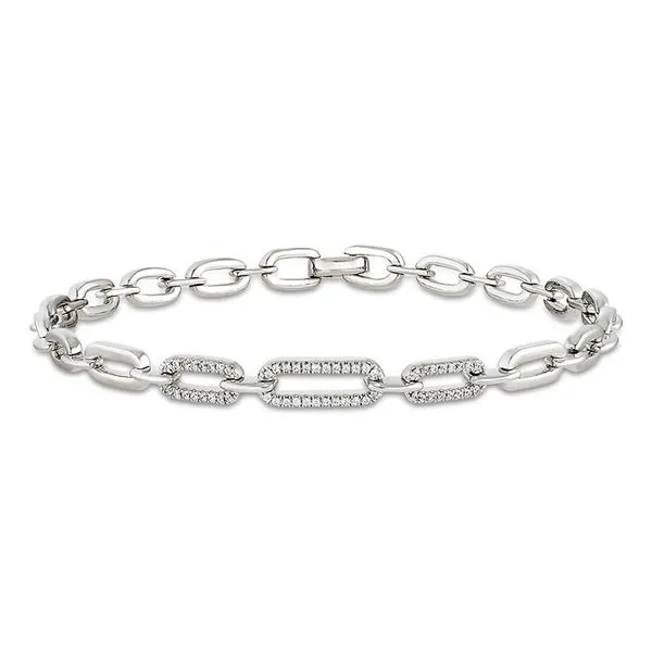 White Gold Paper Clip Style Link Diamond Bracelet J. Schrecker Jewelry Hopkinsville, KY
