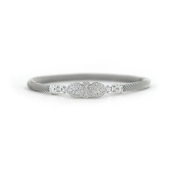 Sterling Silver La Pera Milanese Mesh Bangle Bracelet with Laboratory Grown Diamonds J. Schrecker Jewelry Hopkinsville, KY