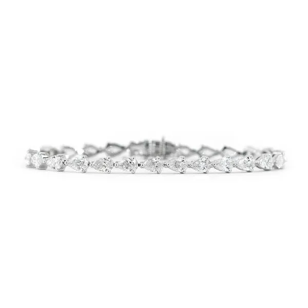 White Gold 8 Carat Pear Shaped Lab Grown Diamond Bracelet J. Schrecker Jewelry Hopkinsville, KY