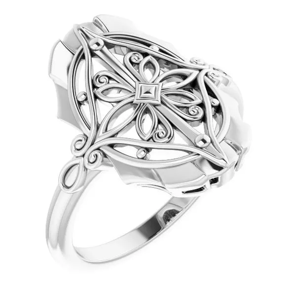 White Gold Vintage Inspired Fashion Ring J. Schrecker Jewelry Hopkinsville, KY