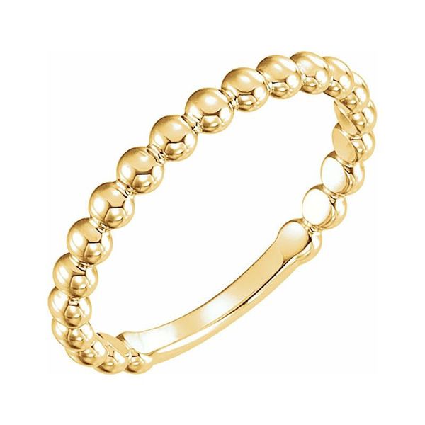Yellow Gold Polished Bead Design Stackable Band Ring J. Schrecker Jewelry Hopkinsville, KY