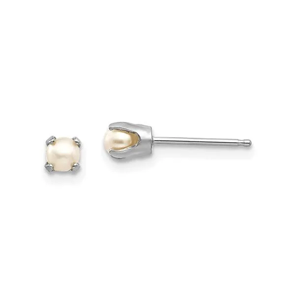 White Pearl Stud Earrings in White Gold J. Schrecker Jewelry Hopkinsville, KY