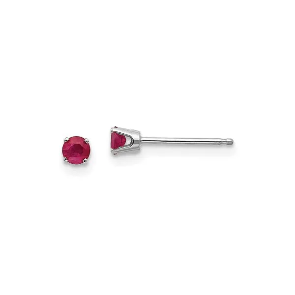 Round Ruby Stud Earrings in White Gold J. Schrecker Jewelry Hopkinsville, KY