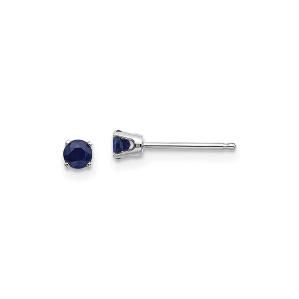 Round Sapphire Stud Earrings in White Gold J. Schrecker Jewelry Hopkinsville, KY