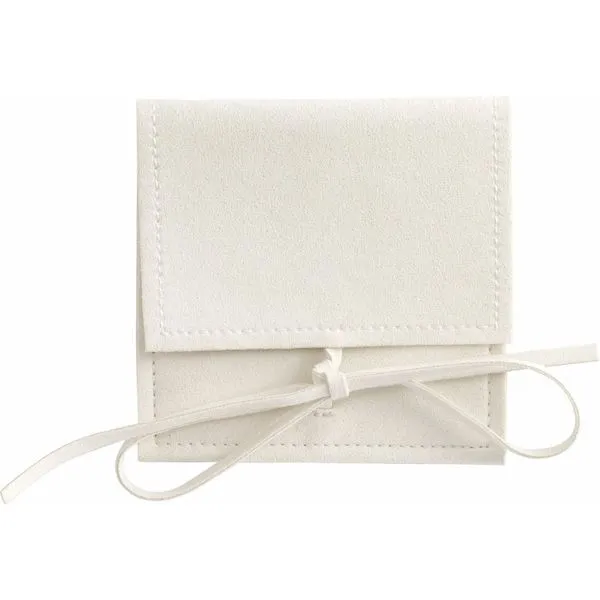 Ivory Sueded Fabric Divided Pouch with Tie J. Schrecker Jewelry Hopkinsville, KY