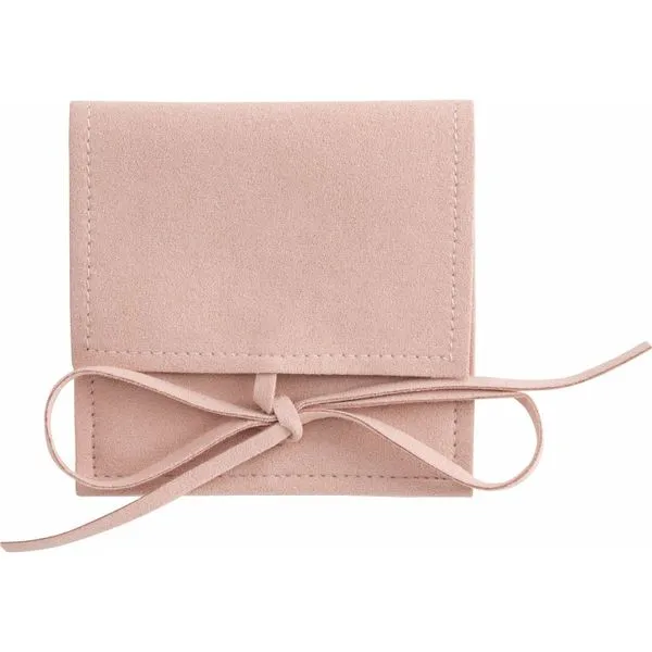 Rose Quartz Pink Sueded Fabric Divided Pouch with Tie J. Schrecker Jewelry Hopkinsville, KY