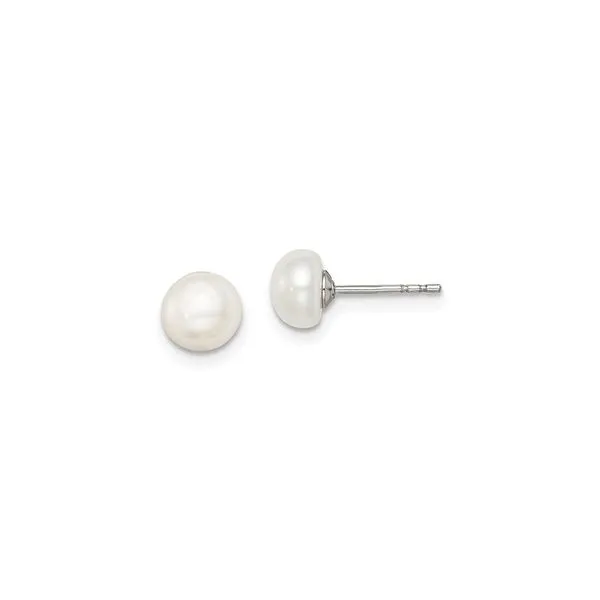White 6-7 Millimeter Button Freshwater Pearl Stud Earrings J. Schrecker Jewelry Hopkinsville, KY
