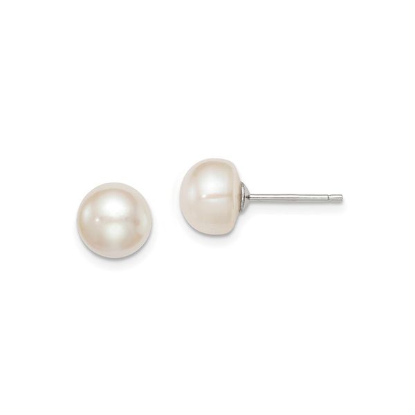 White 8-9 Millimeter Button Freshwater Pearl Stud Earrings J. Schrecker Jewelry Hopkinsville, KY