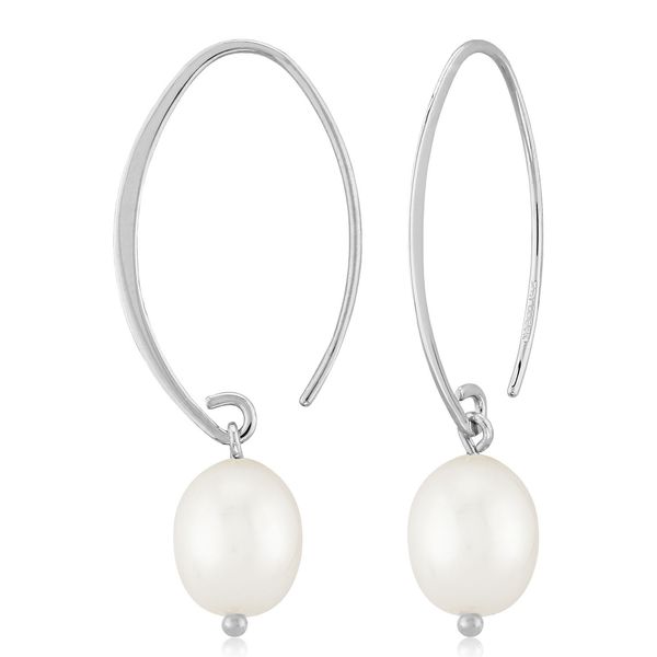 Sterling Silver Oval White Freshwater Drop Pearl Earrings J. Schrecker Jewelry Hopkinsville, KY
