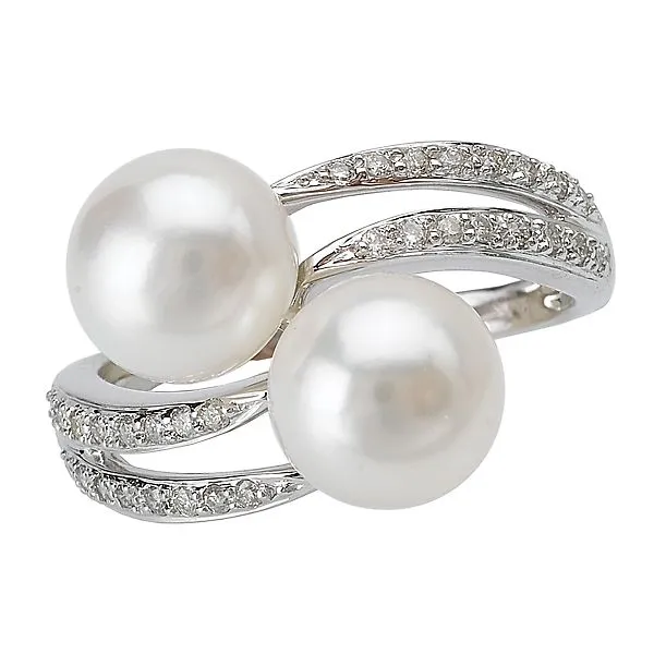 Diamond pearl rings white gold Clearance