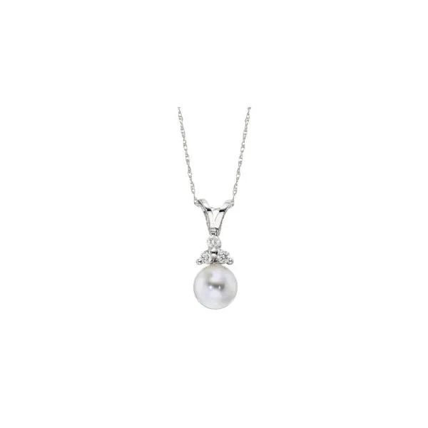 White Gold Pearl and Diamond Pendant J. Schrecker Jewelry Hopkinsville, KY
