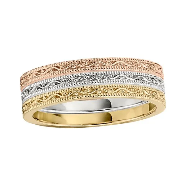 Jabel White Gold Seamless Milgrain Band with Leaf & Vine Pattern Engraving Image 2 J. Schrecker Jewelry Hopkinsville, KY