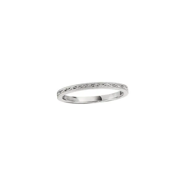 Jabel White Gold Seamless Milgrain Band with Leaf & Vine Pattern Engraving J. Schrecker Jewelry Hopkinsville, KY