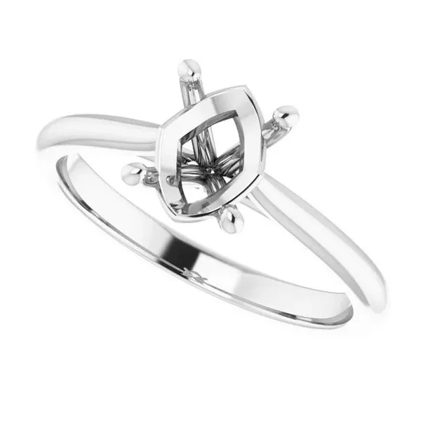 White Gold Oval Engagement Ring Mounting Image 2 J. Schrecker Jewelry Hopkinsville, KY