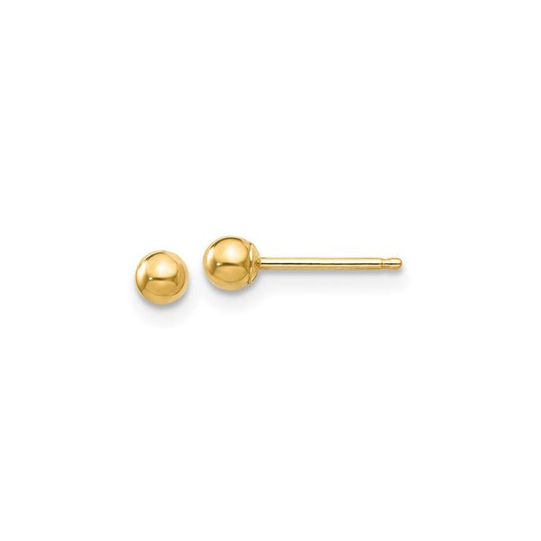 Yellow Gold 3 Millimeter Gold Ball Stud Earrings J. Schrecker Jewelry Hopkinsville, KY