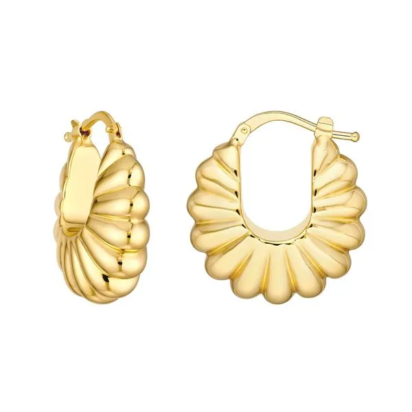 Yellow Gold Tapered Polished Shrimp Style Earrings J. Schrecker Jewelry Hopkinsville, KY