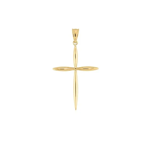 Yellow Gold Tapered Polished Cross Pendant J. Schrecker Jewelry Hopkinsville, KY