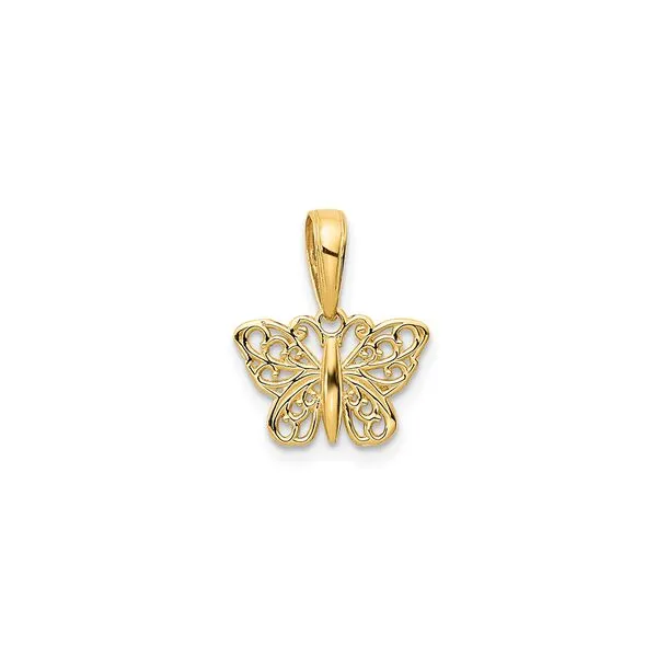 14 Karat Yellow Gold Filigree Butterfly Charm J. Schrecker Jewelry Hopkinsville, KY